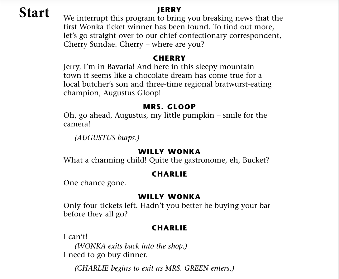 Jerry, Cherry, Willy Wonka, Charlie, Mrs. Green, Mrs. Gloop, Augustus, Mr. Salt, Veruca Side 1