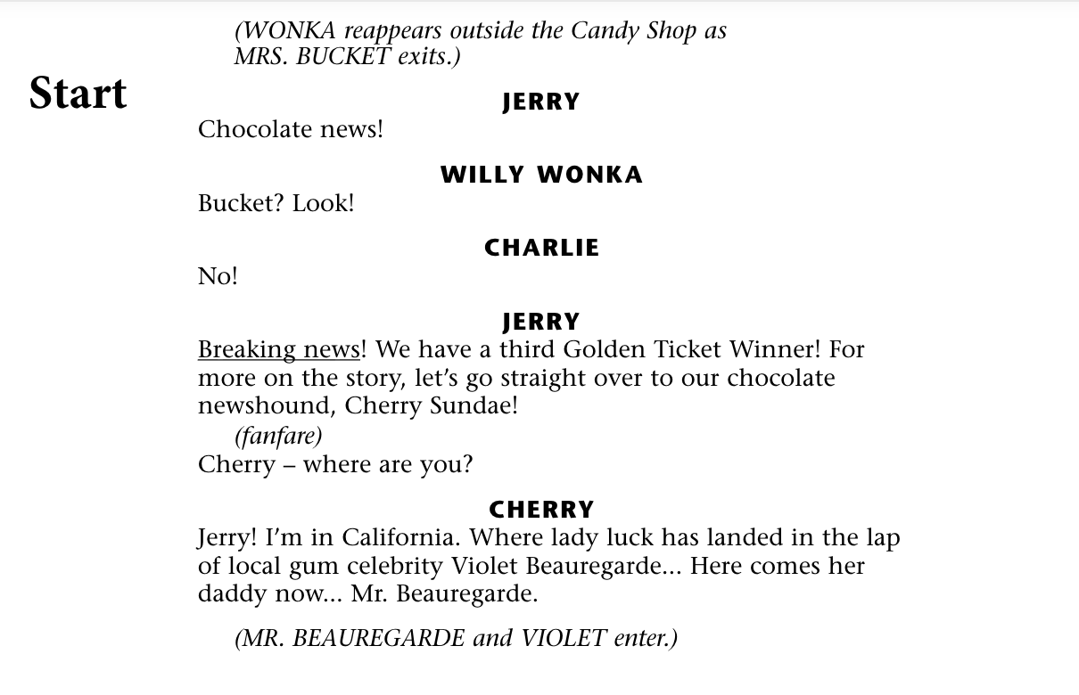 Jerry, Cherry, Wonka, Charlie, VIolet, Mr. Beauregarde, Mike, Mrs. Teavee Side 1