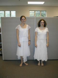 white tea length dresses