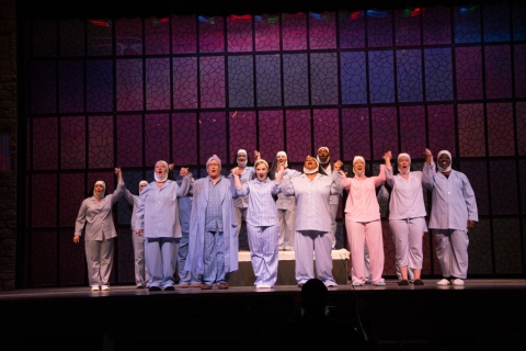 Sister Act broadway set rental ---- stained glass wall and Church --- Stagecraft Theatrical 800-499-1504 Sister Act broadway set rental ---- stained glass wall and Church --- Stagecraft Theatrical 800-499-1504