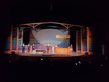 Matilda the musical bookcases and letters rental set - front row theatrical rental - 800-250-3114 Matilda the musical bookcases and letters rental set - front row theatrical rental - 800-250-3114