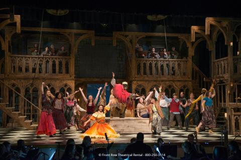 Hunchback Premium Rental set - Hunchback unit set with bells - Front Row Theatrical Rental - 800-250-3114