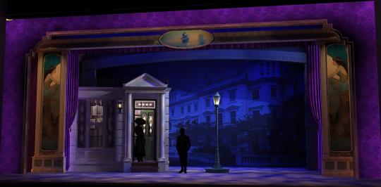 Finding Neverland musical scenery rental - Lewellen Davies House set - Front Row Theatrical Rental - 800-250-3114