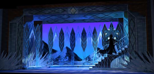 Frozen no fly system rental scenery - stagecraft Theatrical - Elsa's Ice Castle set