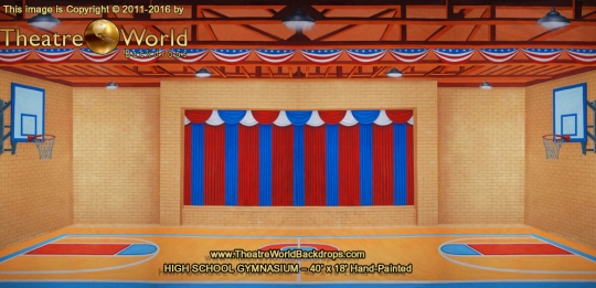 High School Gymnasium Scenic Backdrop