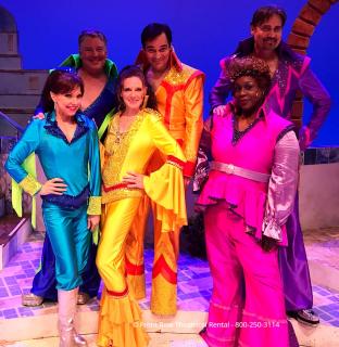 Tour Mamma Mia costume rental package - super trooper finale jumpsuit costumes - Front Row Theatrical Rental - 800-250-3114Tour Mamma Mia costume rental package - super trooper finale jumpsuit costumes - Front Row Theatrical Rental - 800-250-3114