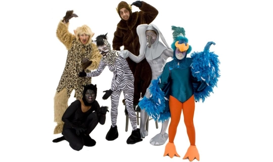 Rental Costumes for The Jungle Book - King Louie the Monkey, Bagheera the Panther, Sebra, Baloo the Bear, Colonel Hathi the Indian Elephant, Bird of the Jungle