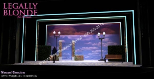 Legally Blonde professional set rental - Harvard Variations scenery
