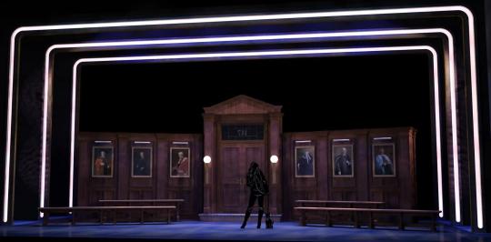 Legally Blonde rental set - no fly system needed - Hallway and classroom