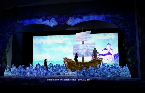 Little Mermaid premium set rental - Prince Eric's Ship - Front Row Theatrical Rental - 800-250-3114