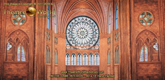 Notre Dame Interior Professional Scenic Hunchback Backdrop