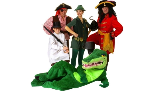 Rental Costumes for Peter Pan - John Darling, Smee, Peter Pan, Captain Hook, Crocodile