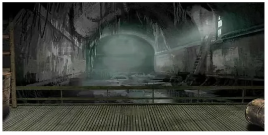 Sewer backdrop for Les Miserables