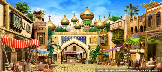 Agrabah Bazaar SH-AL022-S 20x45 Aladdin Backdrop Rental