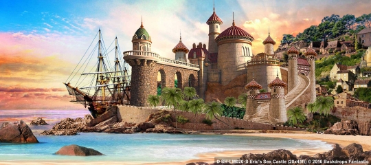 Eric's Sea Castle SH-LM020-S 20x45 The Little Mermaid Backdrop Rental