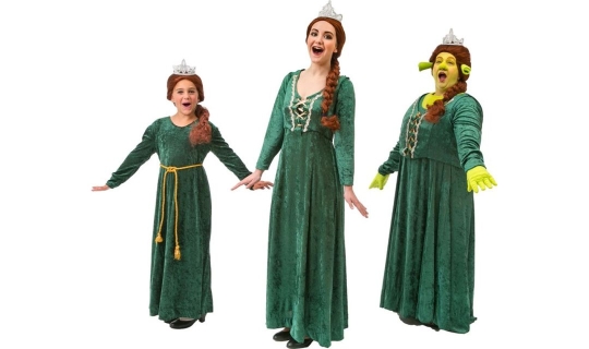 Rental Costumes for Shrek the Musical - Young Princess Fiona, Princess Fiona, and Princess Fiona as Ogre