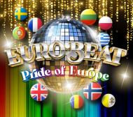 Eurobeat name in front of glitter ball, ten flags and a pride/glitter background
