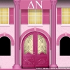 Delta Nu Sorority House D SH-LB040D-7 15x32 Legally Blonde Backdrop Rental