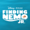 A backdrop of the ocean with the logo for Disney Pixar Finding Nemo JR