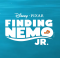 A backdrop of the ocean with the logo for Disney Pixar Finding Nemo JR