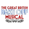 The Great British Bake Off Musical logo in red and blue with traditional flourish beneath