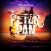 Pirate ship at dusk with Wendy and Peter. Text over the top reads Stiles & Drewe's Peter Pan A Musical Adventure.