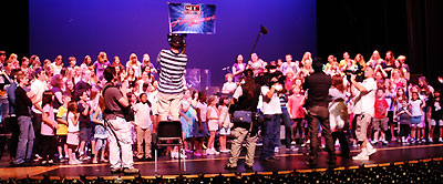 adam-and-cast-web Adam Lambert gives advice and critique to Met2 cast of Seussical Jr.