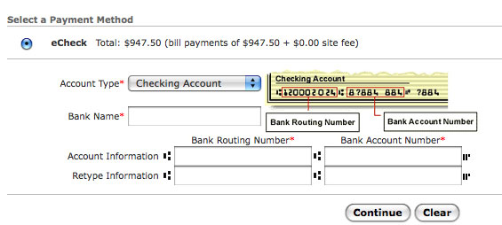 Pay by check using the MyMTI feature on MTIShows.com